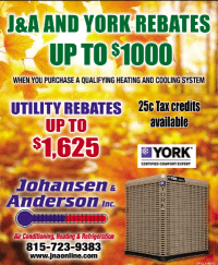 Utility Rebates Up to $1,625 + $1k J&A Rebates!